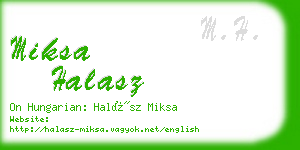miksa halasz business card